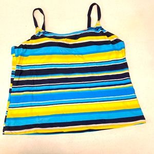 Cherokee Blue & Yellow Striped Swim Top Tankini